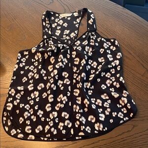 Rebecca Taylor Black and Cream Patterned Camisole